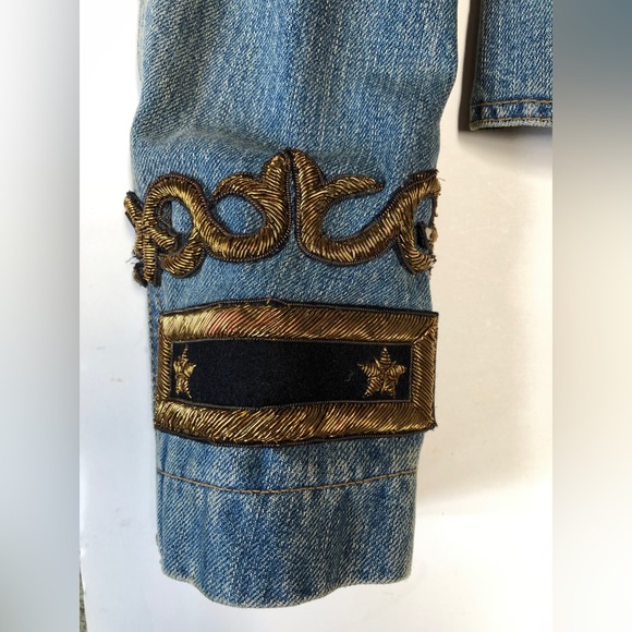 RARE: Ralph Lauren Jean Jacket with Gold Accents Size 2. - Picture 7 of 14